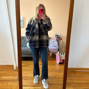 A&F Abercrombie fleece Shacket Shirt Jacket oversized small